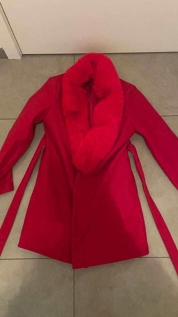 Rode mantel maat S, Kleding | Dames, Ophalen of Verzenden, Zo goed als nieuw, Maat 36 (S)