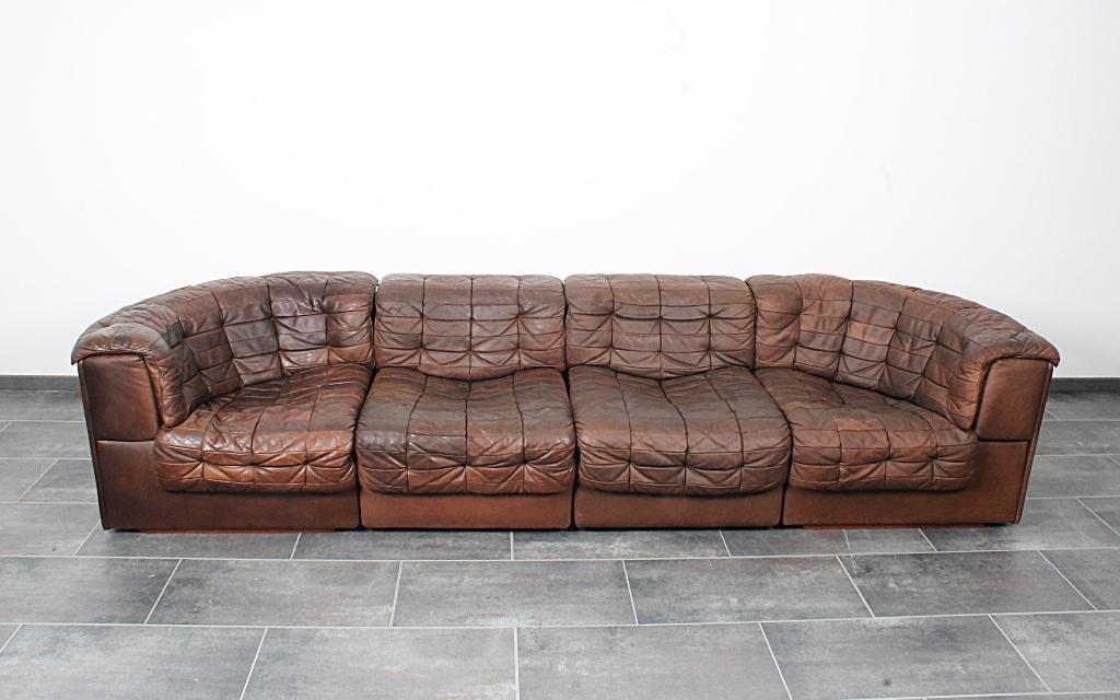 De sede 4-delige lederen DS11 bank, Huis en Inrichting, Zetels | Zetels, Gebruikt, Vintage Design Iconic, 300 cm of meer, 75 tot 100 cm