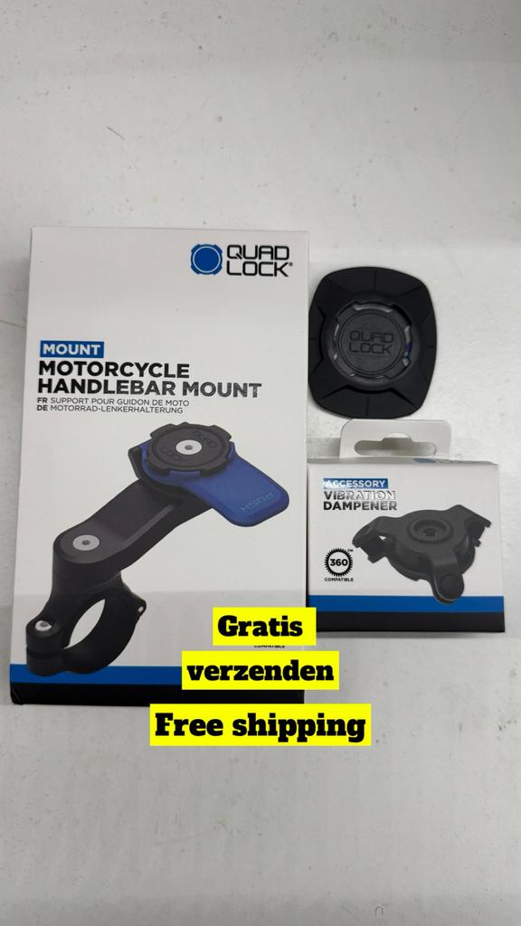 Quadlock stuurhouder,demper en adapter NIEUW, Motoren, Accessoires | Navigatiesystemen, Nieuw, Ophalen of Verzenden