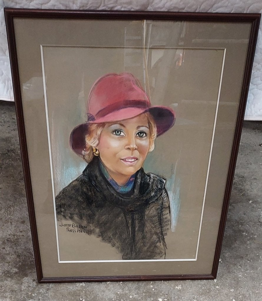 pastel krijt tekening, Antiquités & Art, Art | Dessins & Photographie, Enlèvement, Autres types, Dessin à la craie, Fait main