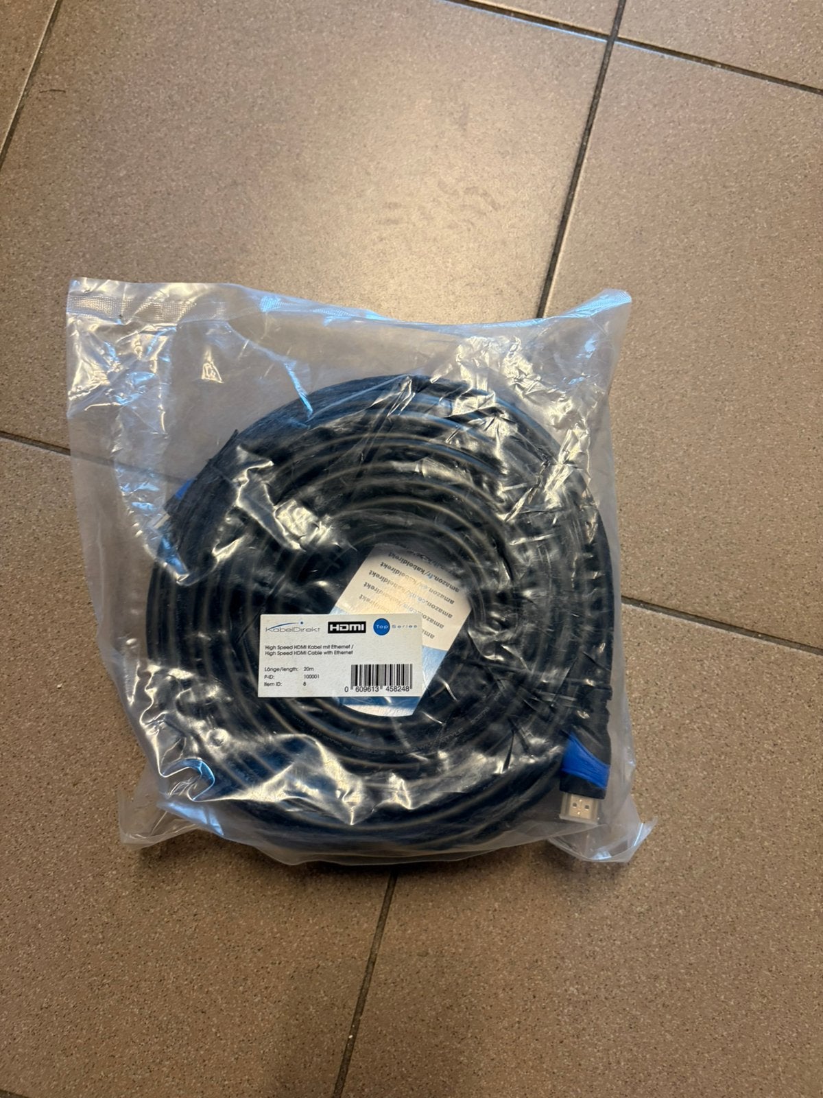 Câble HDMI KabelDirekt Top Series 20 mètres - 4K 60Hz - neuf, Enlèvement ou Envoi, Comme neuf
