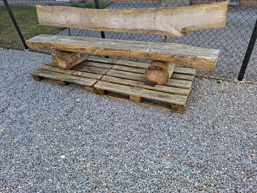 Tuinbank / houten tuinbank / boomstam / tuinmeubelen, Tuin en Terras, Ophalen, Zo goed als nieuw, Hout