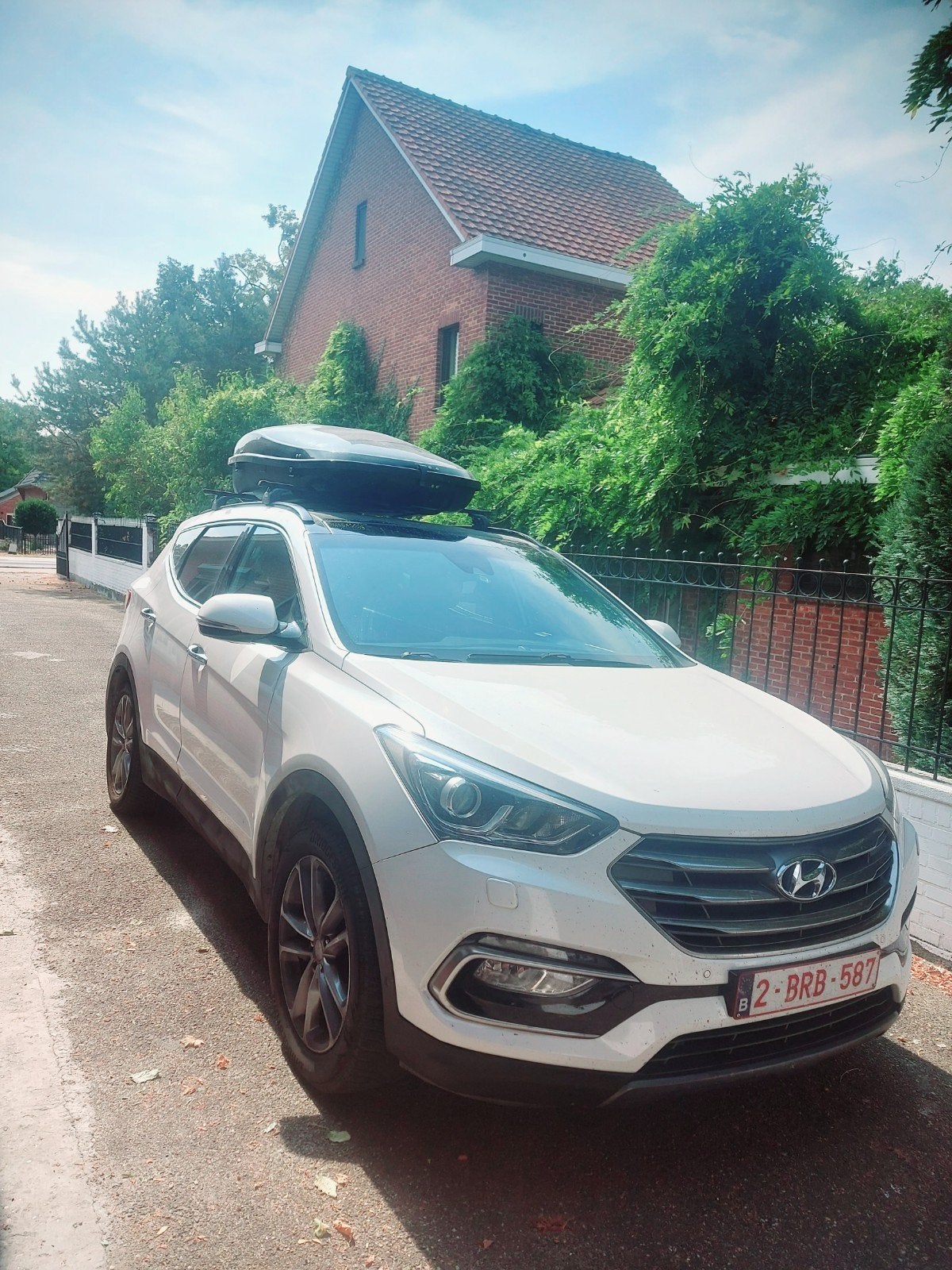 Hyundai santa fe 2016, Autos, Hyundai, Cuir, 7 places, Carnet d'entretien, Noir
