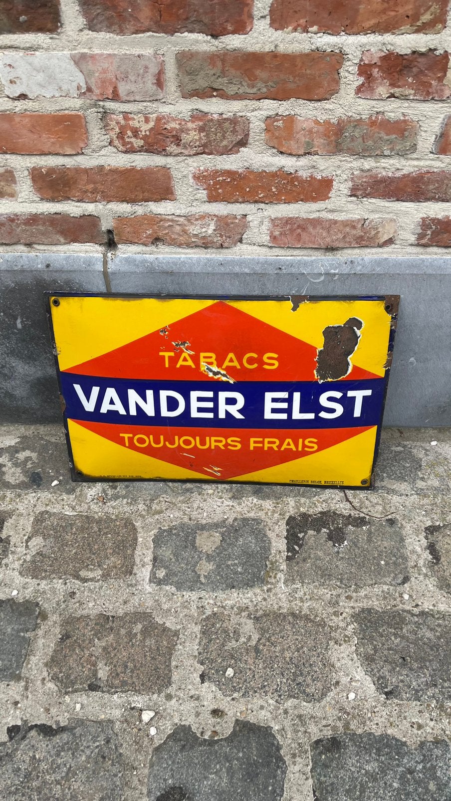 Emaille Vanderelst., Ophalen of Verzenden, Zo goed als nieuw, Reclamebord