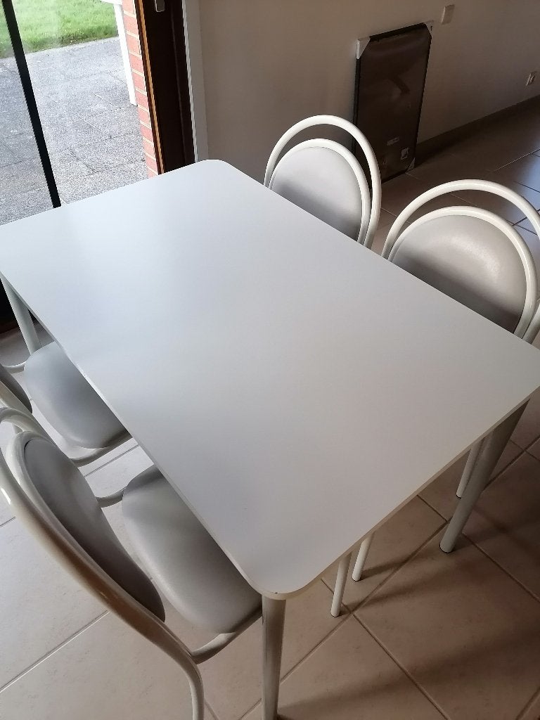table avec 4 chaises, Maison & Meubles, Enlèvement, Comme neuf, Quatre personnes