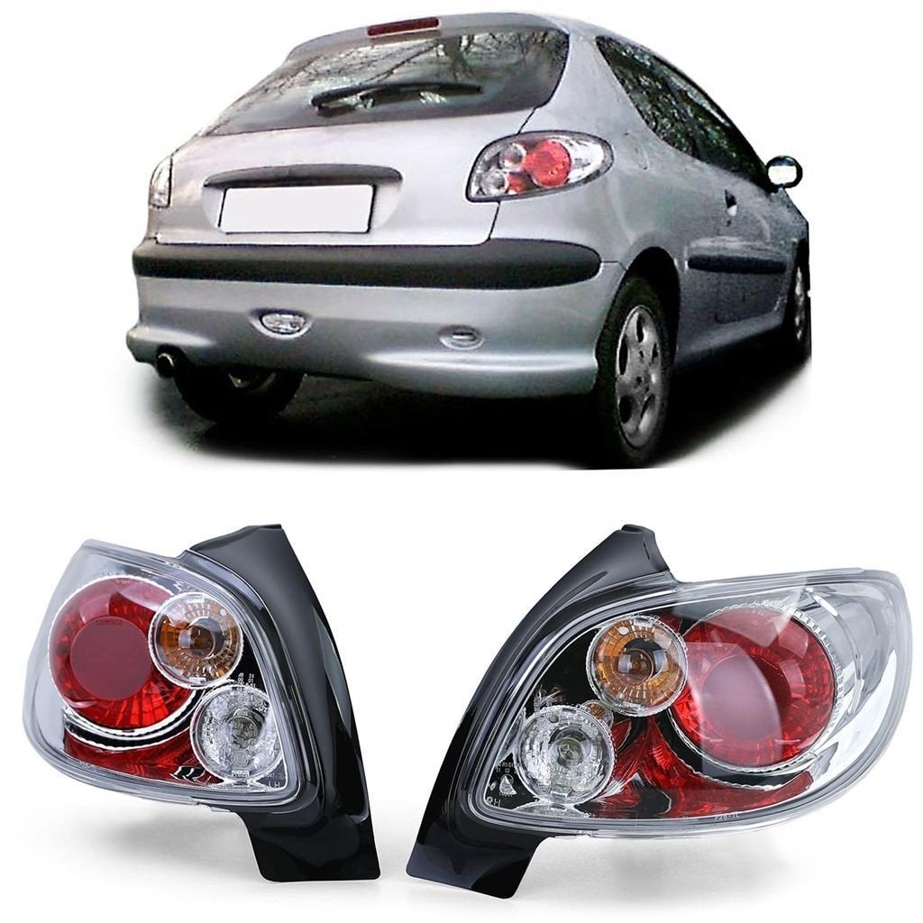 Heldere Achterlichten Voor Peugeot 206 Hatchback Chroom Set, Envoi