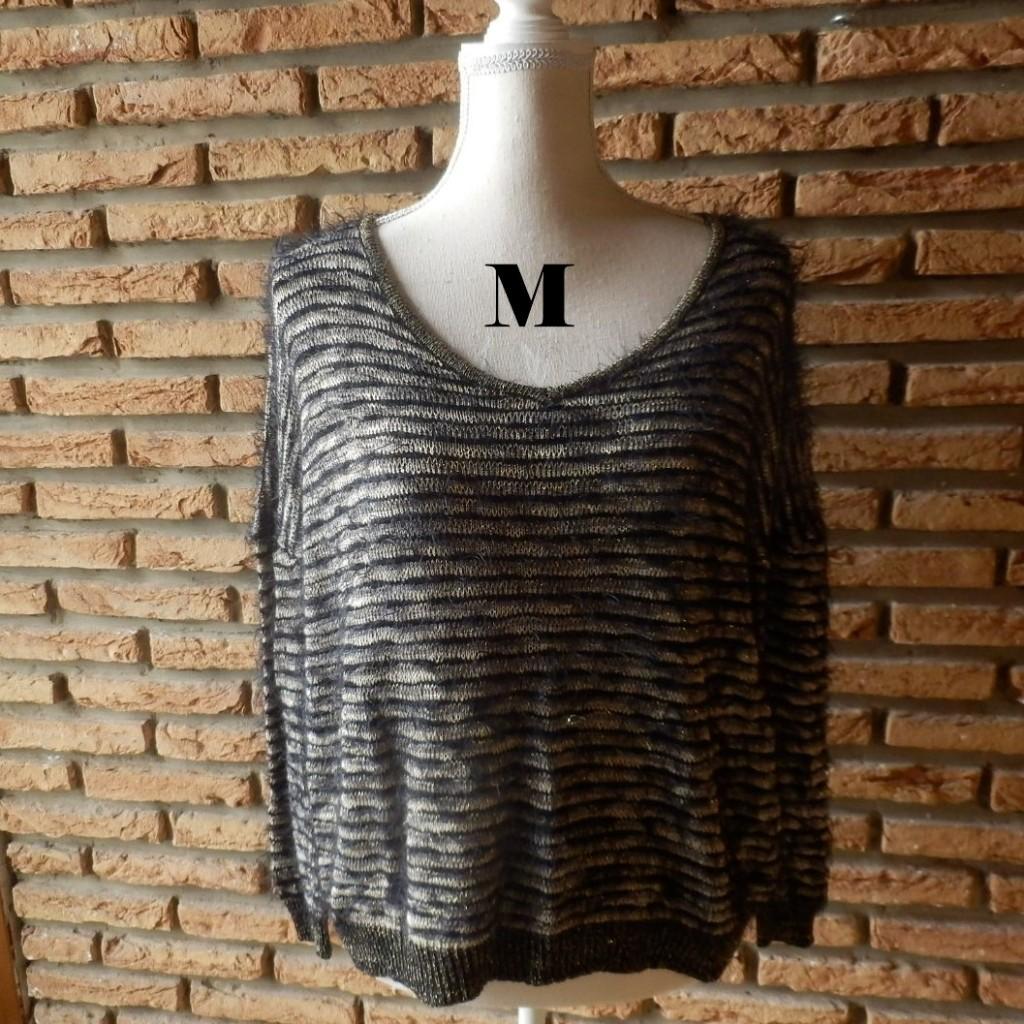 (64) -pull femme t.M noir doré - TQF -, Maat 38/40 (M), Zwart, Ophalen of Verzenden, Zo goed als nieuw