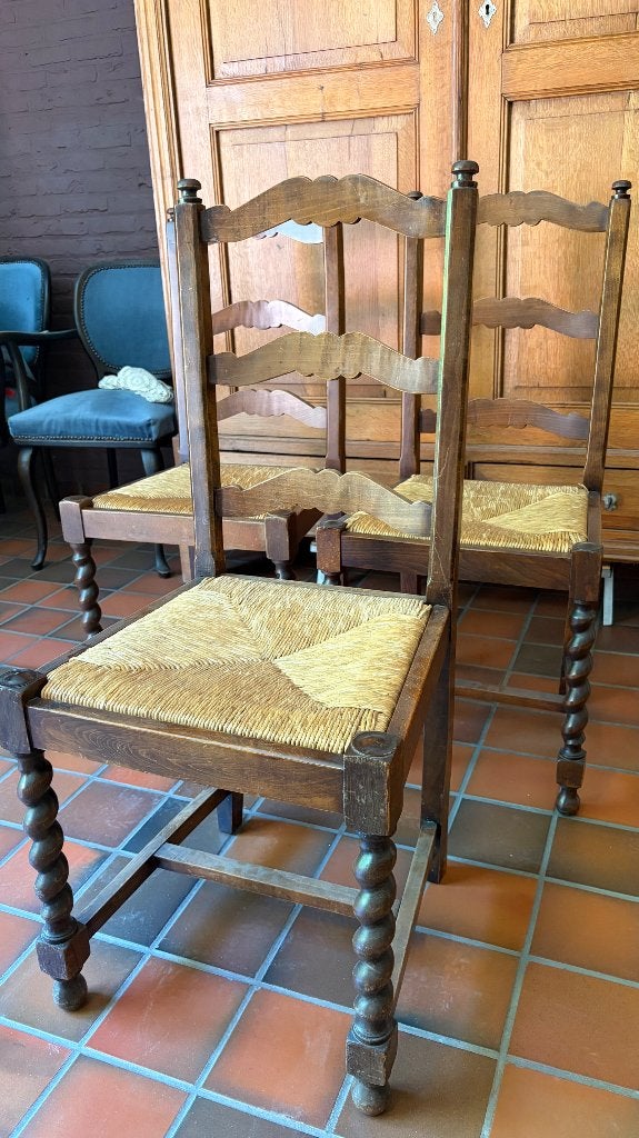 Set van 6 stoelen, Huis en Inrichting, Stoelen, Ophalen, Bruin, Hout, Vijf, Zes of meer stoelen
