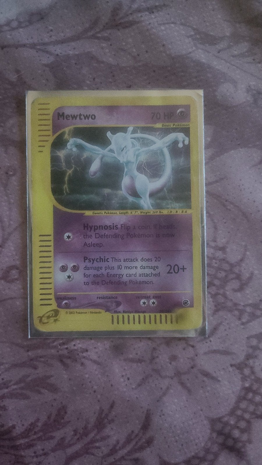 pokemon kaart mewtwo 2002, Hobby en Vrije tijd, Verzamelkaartspellen | Pokémon, Ophalen, Zo goed als nieuw, Losse kaart, Foil