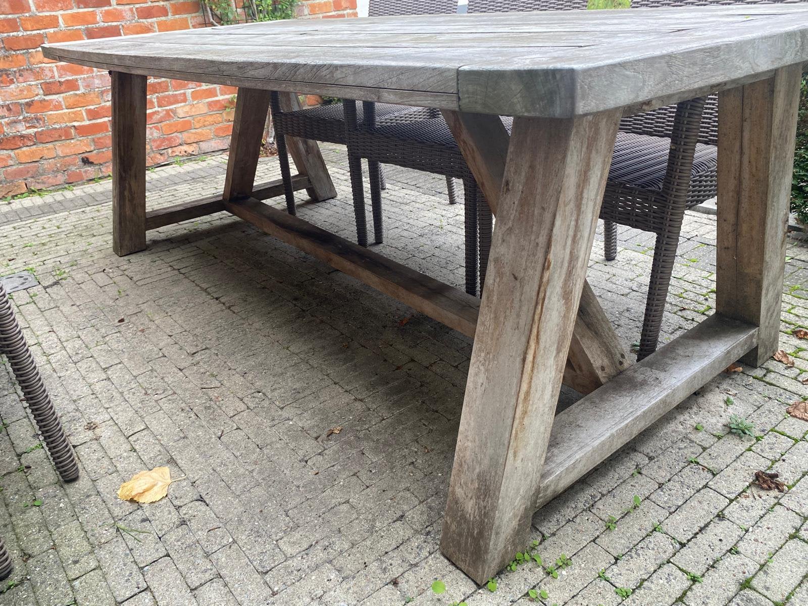 Tuintafel in teak, Tuin en Terras, Ophalen, Zo goed als nieuw