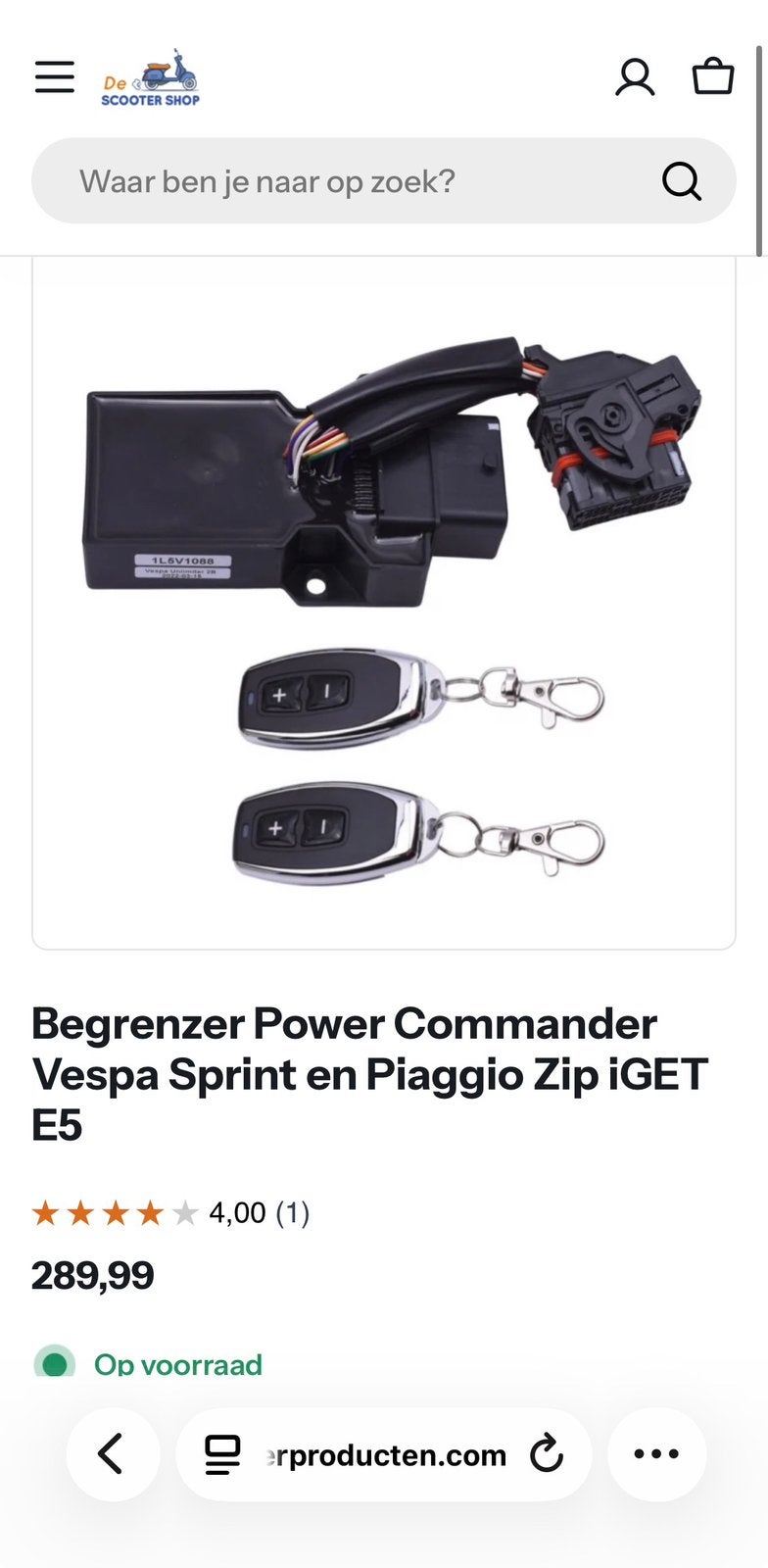 Power commander zip 50cc 4takt, Fietsen en Brommers, Ophalen of Verzenden, Zo goed als nieuw, Zip
