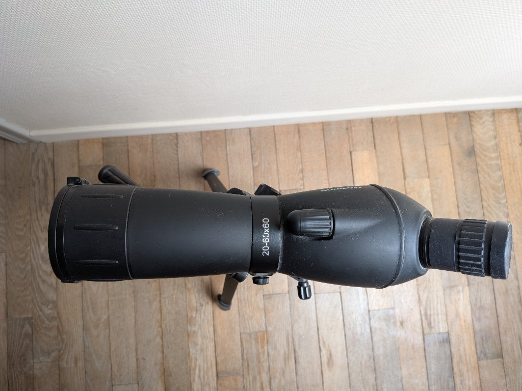 telescoop, Audio, Tv en Foto, Optische apparatuur | Telescopen, Ophalen, Lenzentelescoop (refractor), Met statief, Zo goed als nieuw
