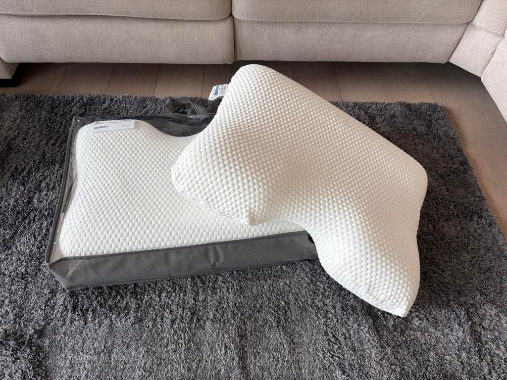 2 nieuwe Memoryfoam kussens sleeplife, Oreiller, Comme neuf, Enlèvement, Blanc