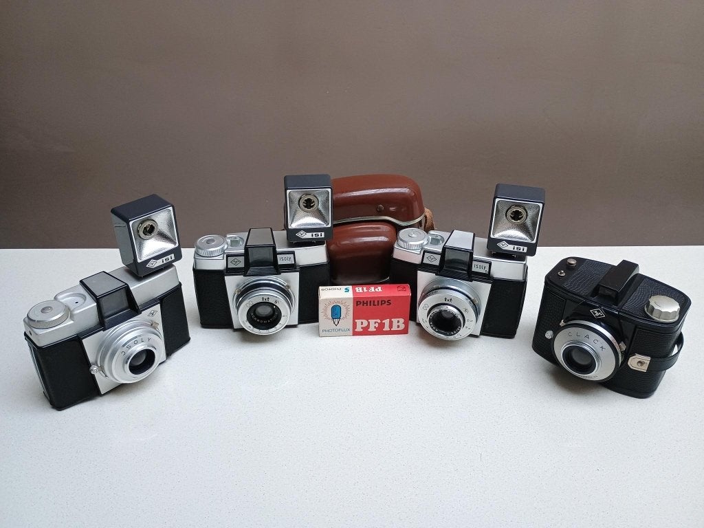 Agfa Isoly / Isoly I / Isoly IIa / Clack / Isi flitser, Audio, Tv en Foto, Fotocamera's Analoog, Gebruikt, Compact, Overige Merken