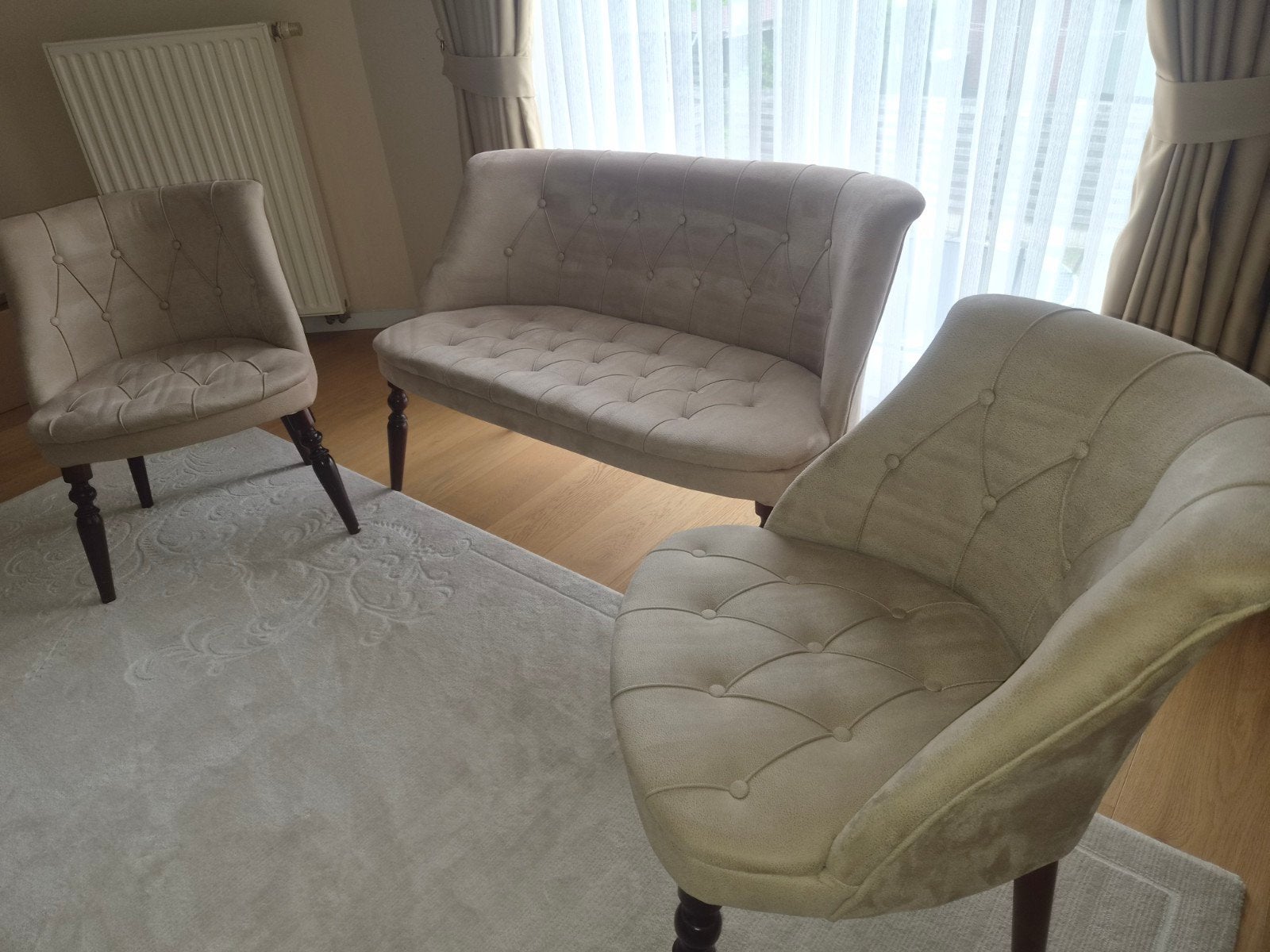 2+1+1 zit Fauteuil, lichtbeige, als nieuw, Huis en Inrichting, Ophalen, Nieuw, Hout, Klasik
