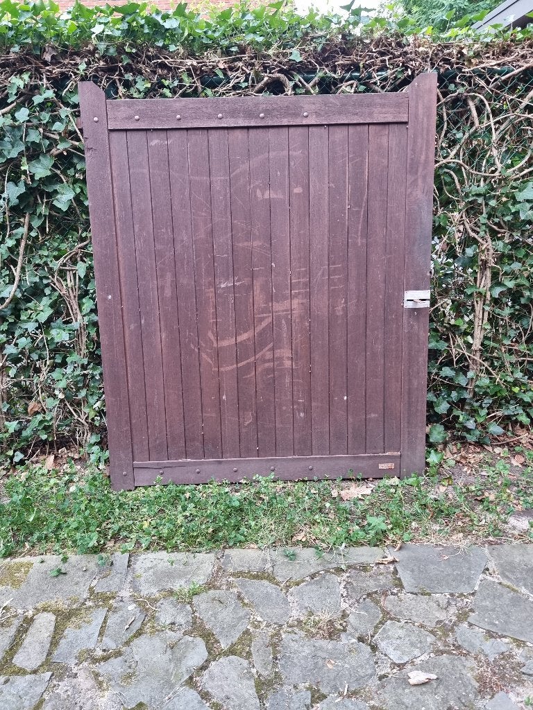 Grote houten poort (1 deel), Jardin & Terrasse, Portes de jardin, Portail battant, 150 à 200 cm, Utilisé, Bois
