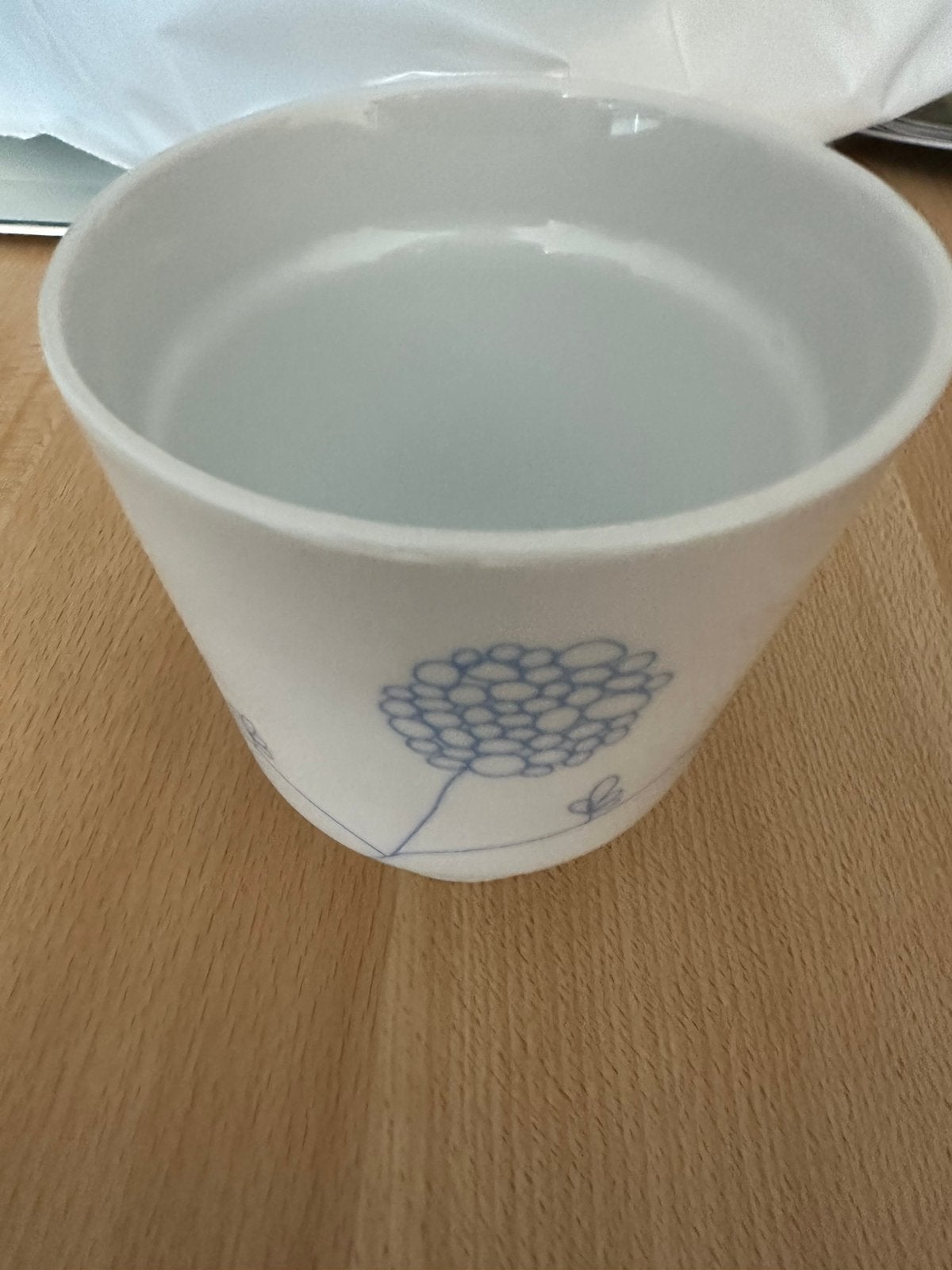 Wit IKEA potje / schaaltje met blauwe bloem, Ophalen of Verzenden, Zo goed als nieuw