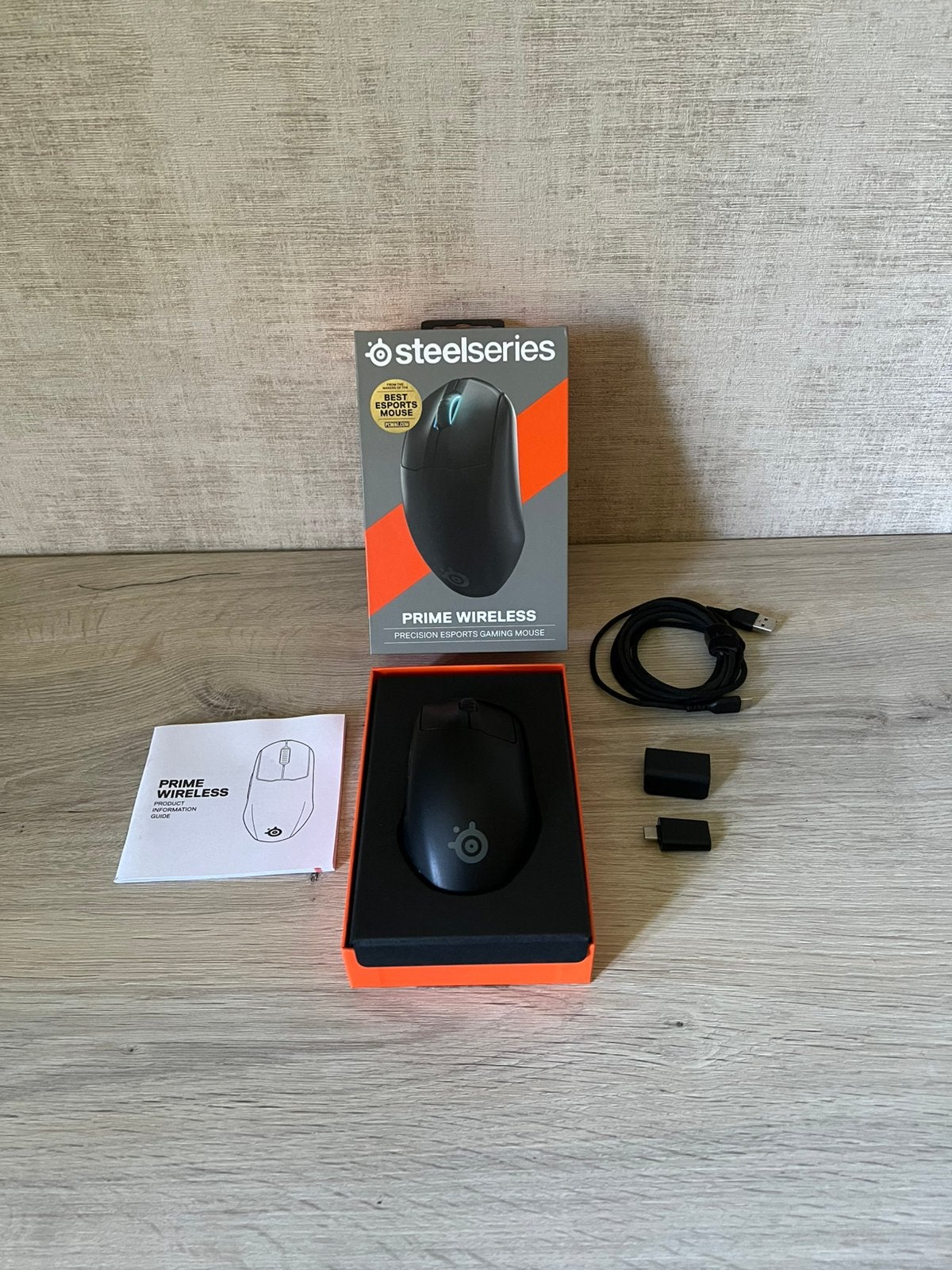 SteelSeries Prime draadloze gamingmuis, Rechtshandig, Muis, Gebruikt, Gaming muis