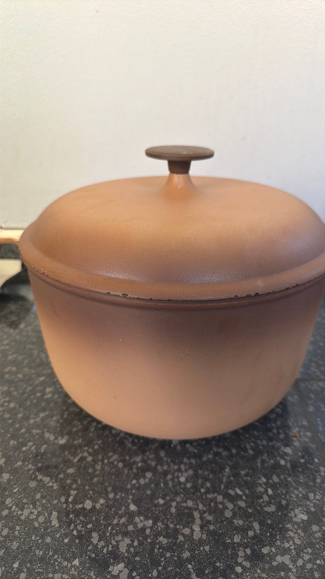 Ovenschotel gietijzer Le Creuset antiek terracotta, Ophalen, Gebruikt, Gietijzer, Le Creuset