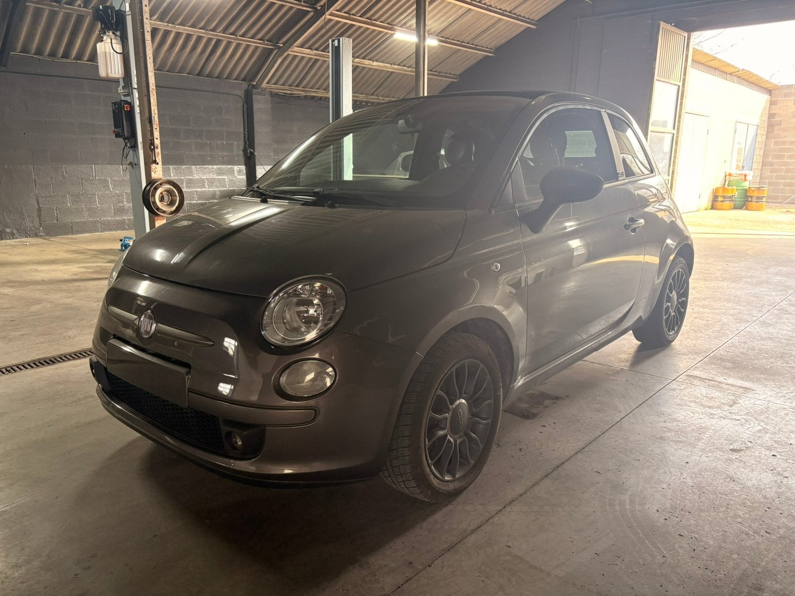 Fiat 500C vendu export marchand, Auto's, Fiat, Euro 5, Zwart, Cabriolet, Leder en Stof
