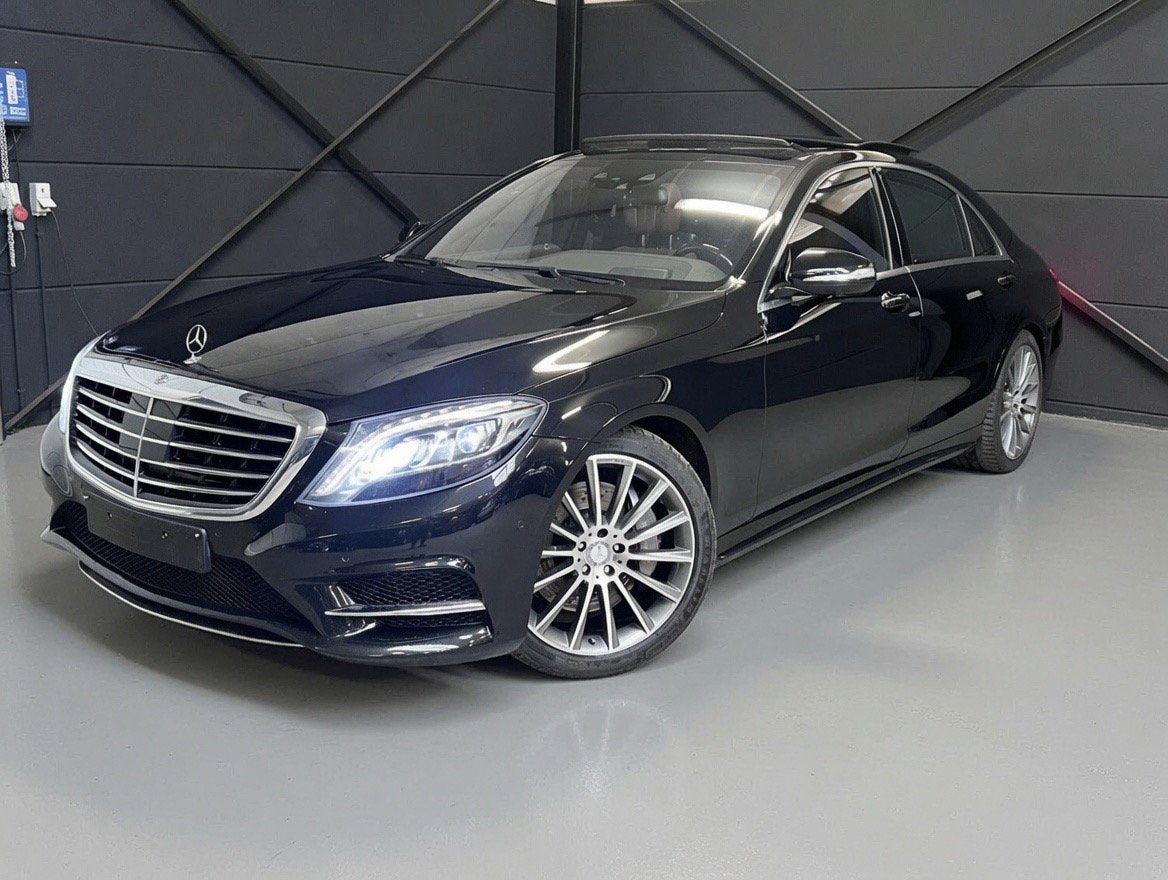 Mercedes S500L hybride, bj2014, 220.000km, full option!, Auto's, Automaat, Euro 6, Zwart, Leder
