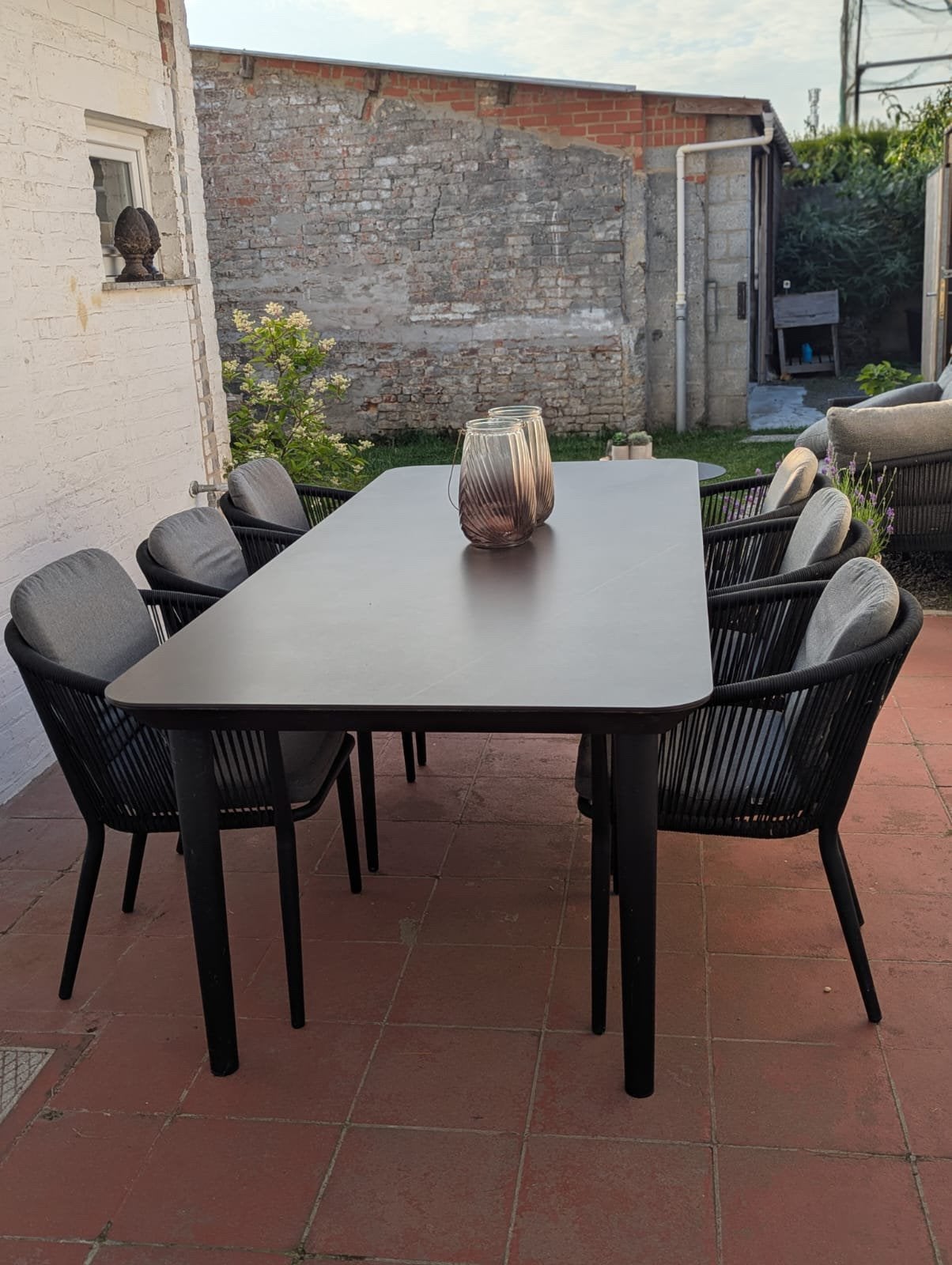 Luxe Exterio tuinset – loungesalon + eettafel met 6 stoelen, Tuin en Terras, Tuinsets en Loungesets, Zo goed als nieuw, Tuinset