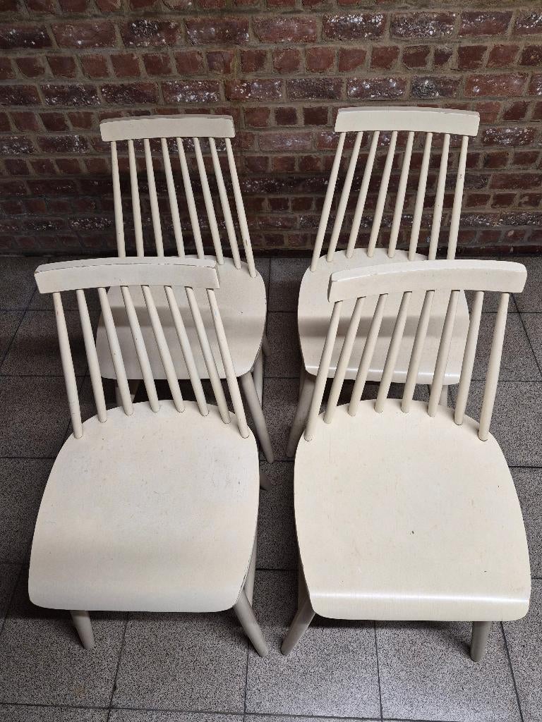 IKEA stoelen BROMMA, Huis en Inrichting, Ophalen, Gebruikt, Wit, Vier