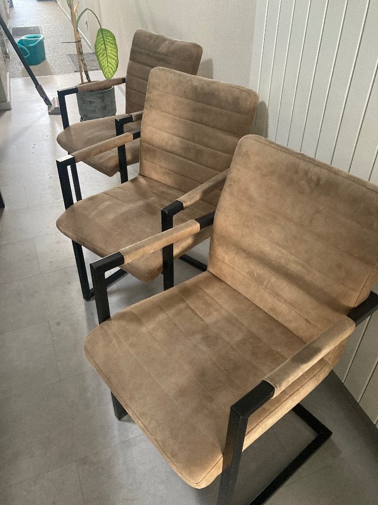 Set van 4 stoelen, Huis en Inrichting, Stoelen, Ophalen, Gebruikt, Bruin, Vier