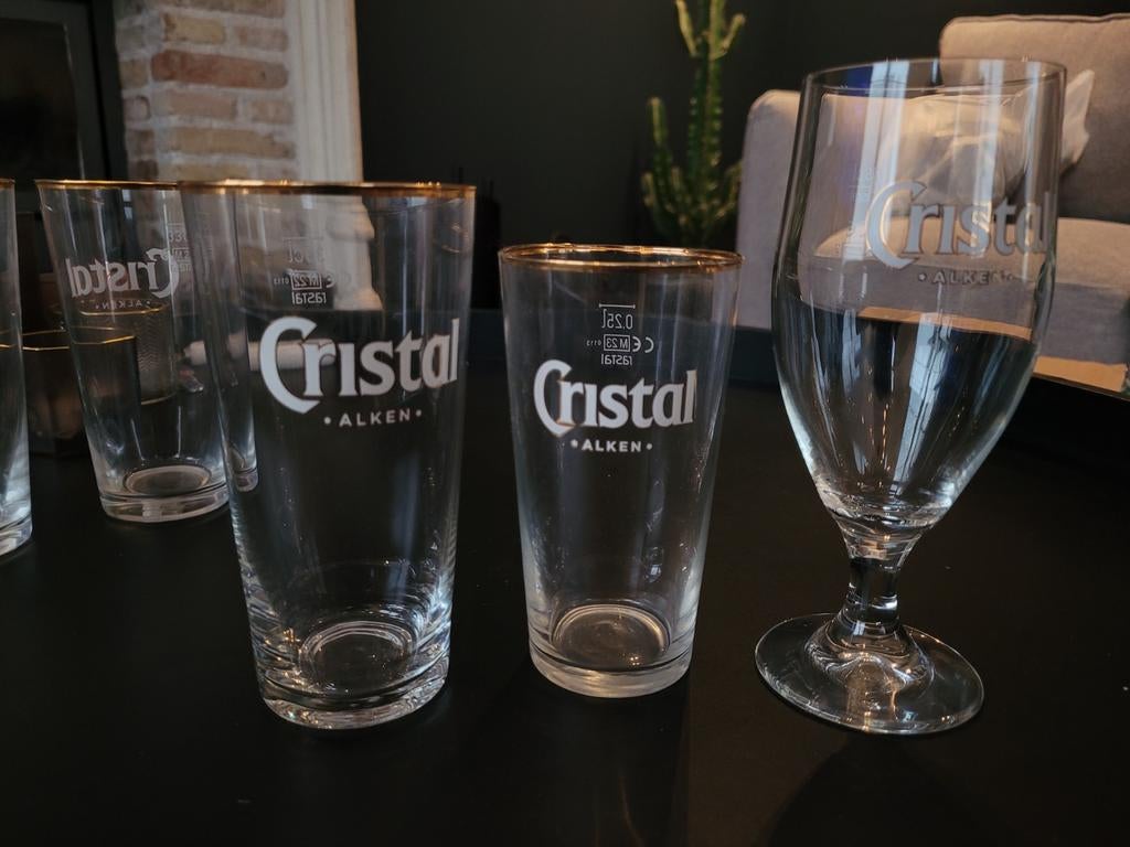 Allerlei bierglazen: Jupiler, Leffe, Hoegaarden, Cristal ..., Ophalen, Gebruikt, Bierglas