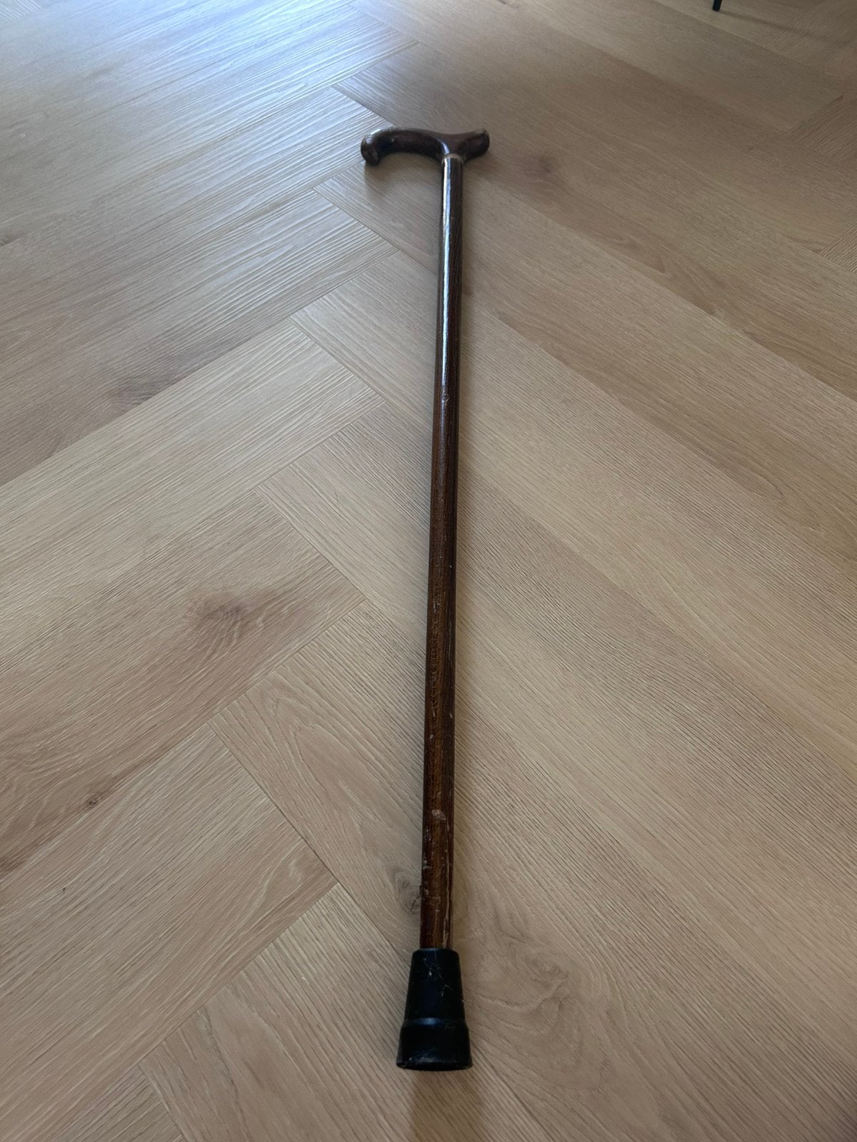 Klassieke houten wandelstok met Derby-greep - Vintage look, Ophalen, Gebruikt