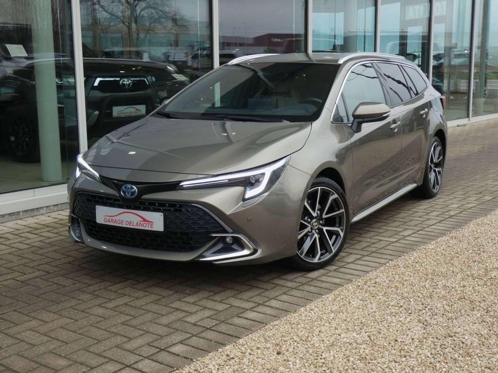 Toyota Corolla 2.0 Hybrid 196pk Premium+LEDER+Dodehoek+Sport, Auto's, Gebruikt, 4 cilinders, Bruin, 144 kW