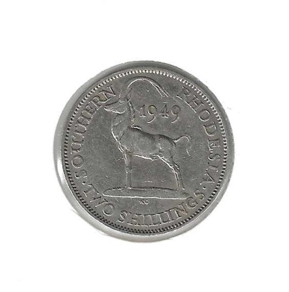 Zuid-Rhodesië, 2 Shillings 1949., Timbres & Monnaies, Enlèvement ou Envoi, Autres pays, Monnaie en vrac