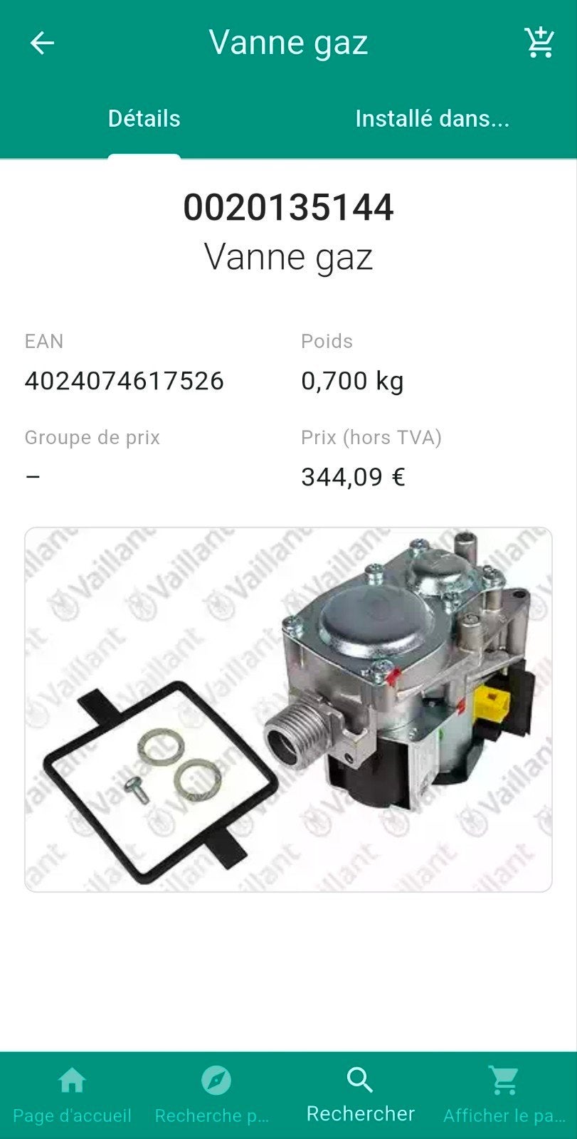 Vaillant Vanne Gaz (gaz naturel) 100% neuve, Enlèvement ou Envoi
