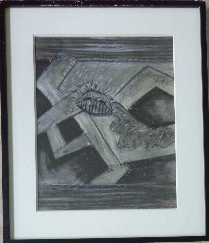 JACQUES PILLE / SVASTIKIE / ORIGINEEL WERK / 67x57cm / KADER, Antiquités & Art, Art | Peinture | Moderne, Enlèvement ou Envoi