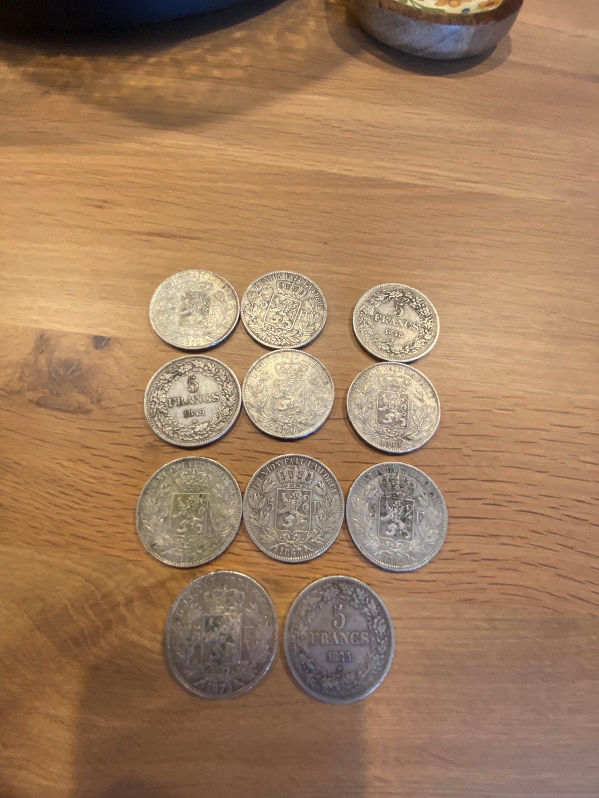 Pieces de 5 francs belge en argent de 1839 a 1869, Timbres & Monnaies, Argent, Belgique, Enlèvement, Autres valeurs