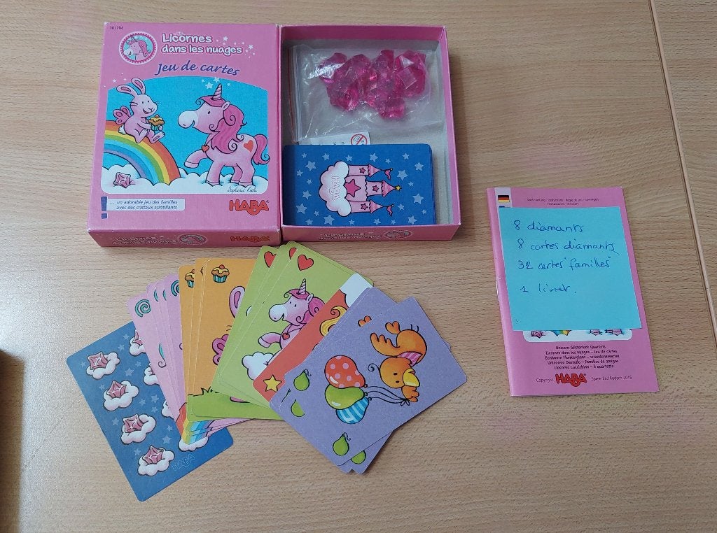 Jeu de carte "Licorne dans les nuages" Haba, Hobby & Loisirs créatifs, 1 ou 2 joueurs, Enlèvement ou Envoi, Utilisé, Haba