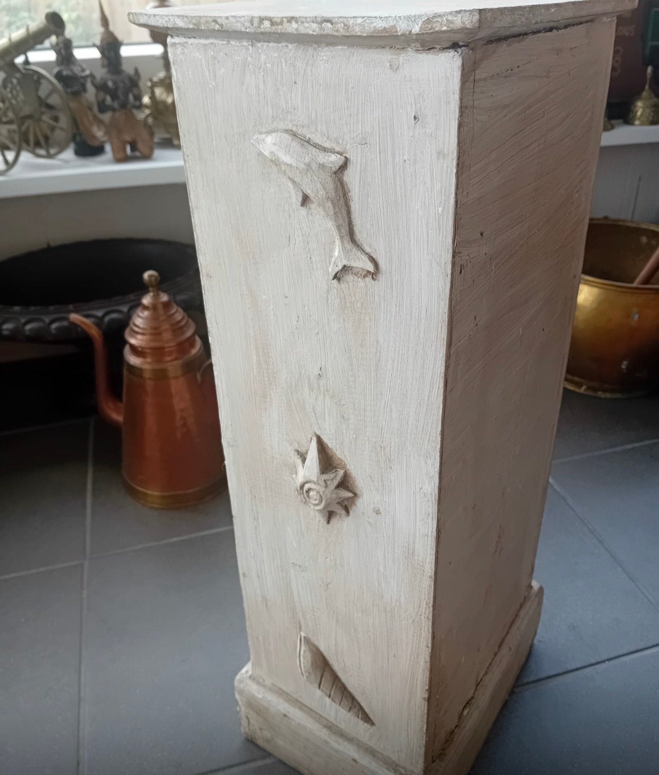 Smalle houten ladekast – maritieme stijl -10€ 65 sm, Ophalen, Zo goed als nieuw