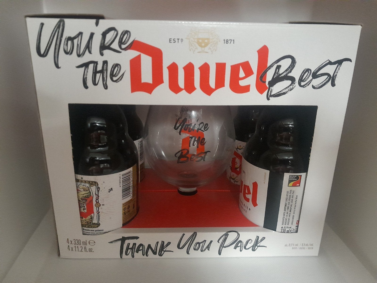 Duvel 'You're the best' box, Verzamelen, Ophalen of Verzenden, Nieuw, Glas of Glazen, Duvel