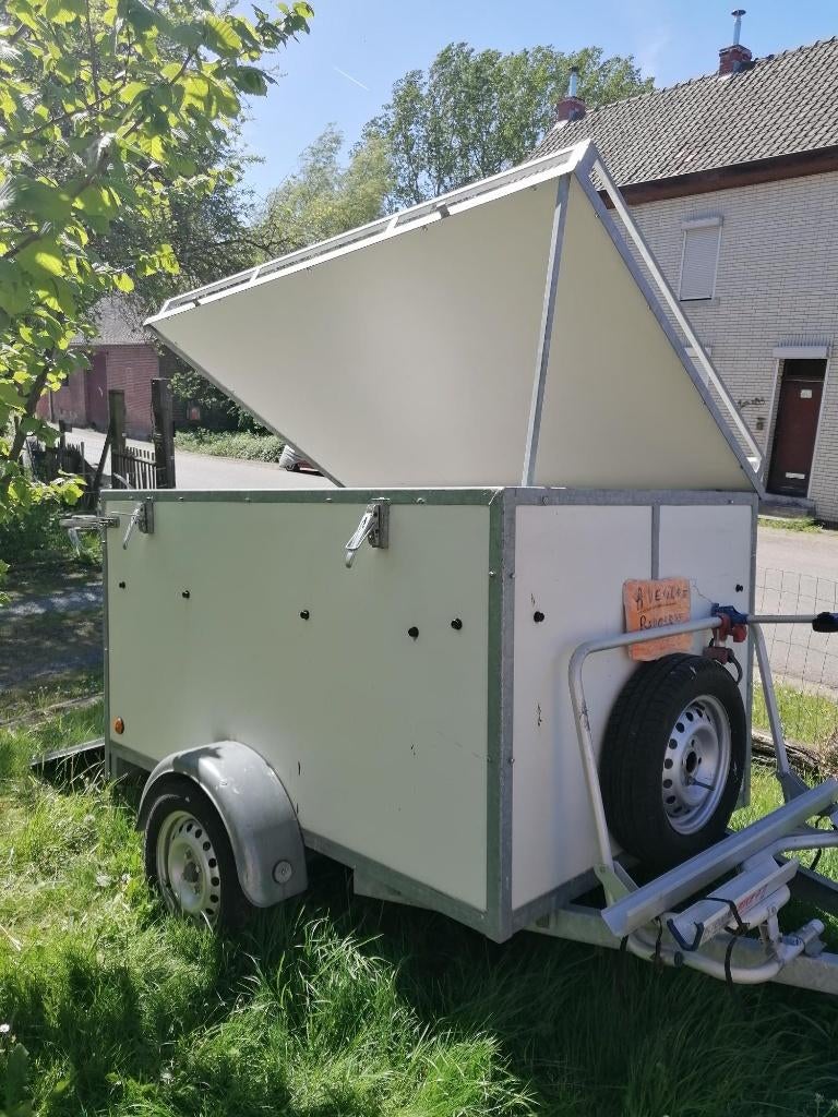 remorque à bagages avec porte-bagages, bache et porte-vélos, Autos : Divers, Remorques, Enlèvement, Comme neuf