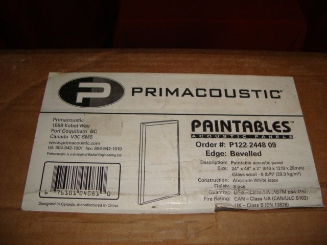 Nieuw: Primacoustic Paintable acoustic panel white 3 stuks, Muziek en Instrumenten, Ophalen of Verzenden, Nieuw