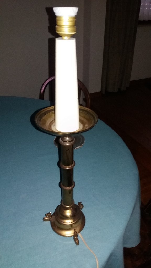 Vintage koperen lamp, Antiek en Kunst, Ophalen, Koper of Brons