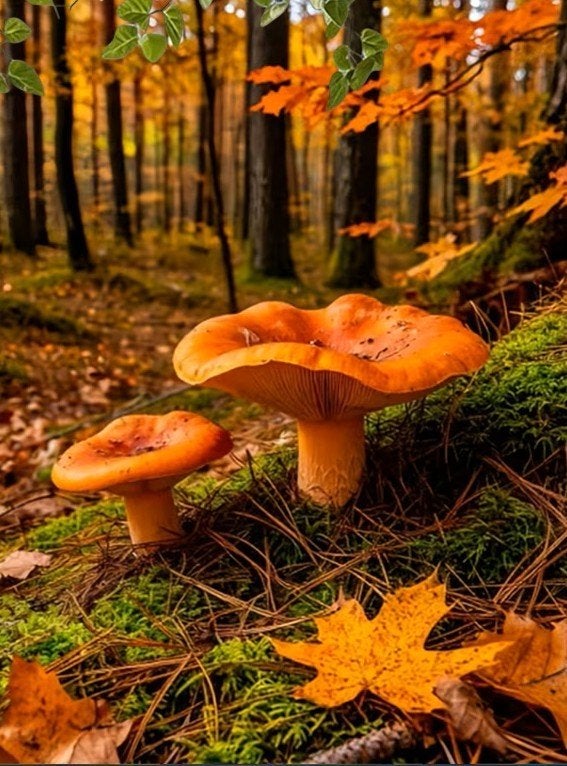 50x40cm Diamond Painting paddenstoelen bos (rond) nr 132, Nieuw, Meerkleurig, Overige materialen, Overige merken