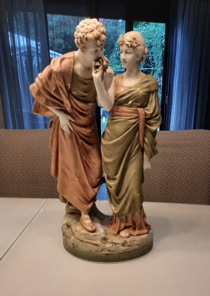 Statue ancienne en porcelaine Royal Dux Bohemia 53 cm., Enlèvement ou Envoi