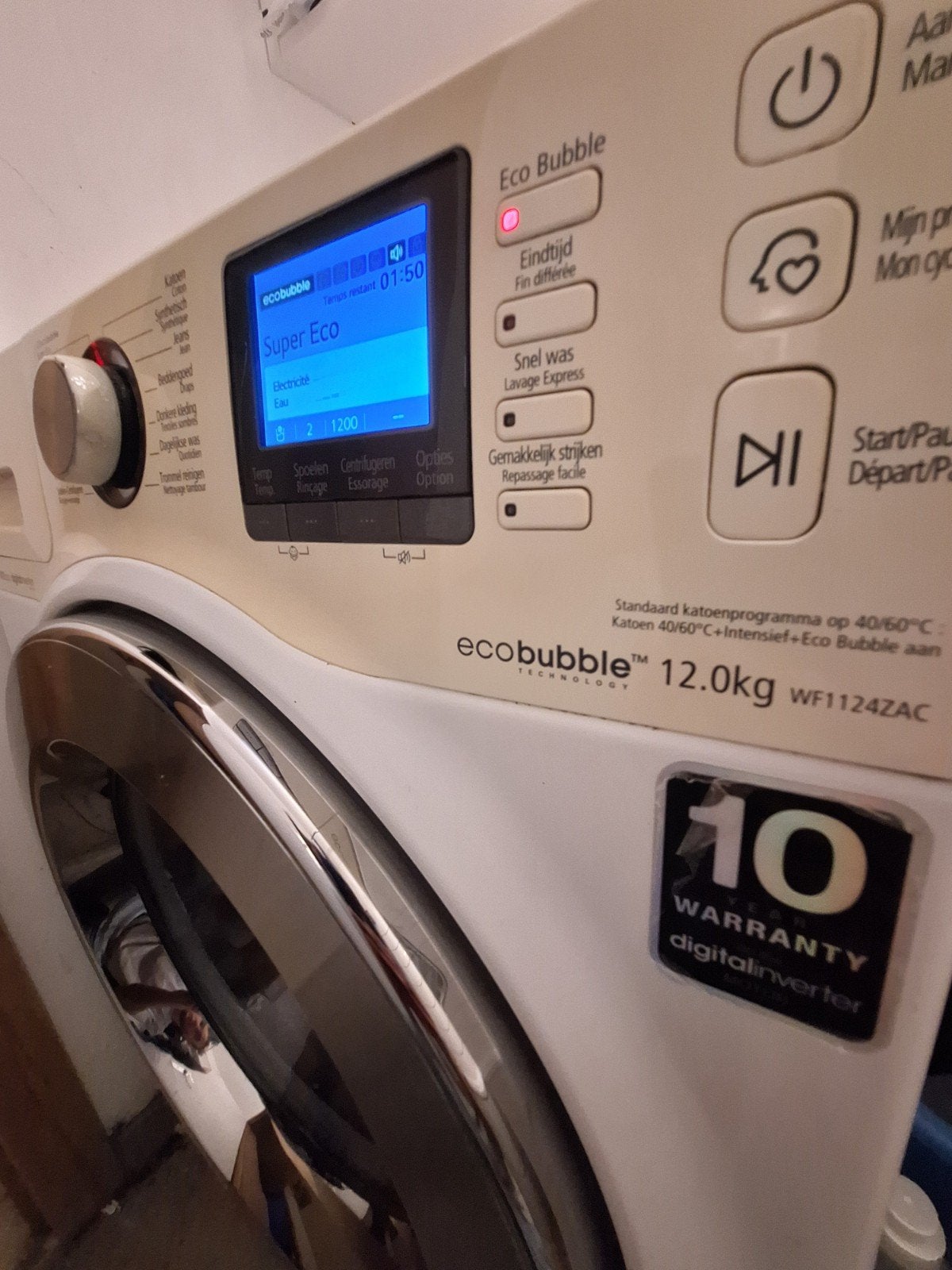 Machine à laver 12kg A+++, Enlèvement