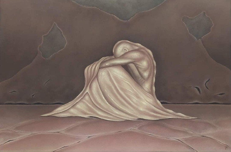 Kunsthandel Gennep - "Bewustzijn Van Vervreemding", Antiquités & Art, Art | Peinture | Moderne, Envoi, Papier/carton, Signé, Pastel