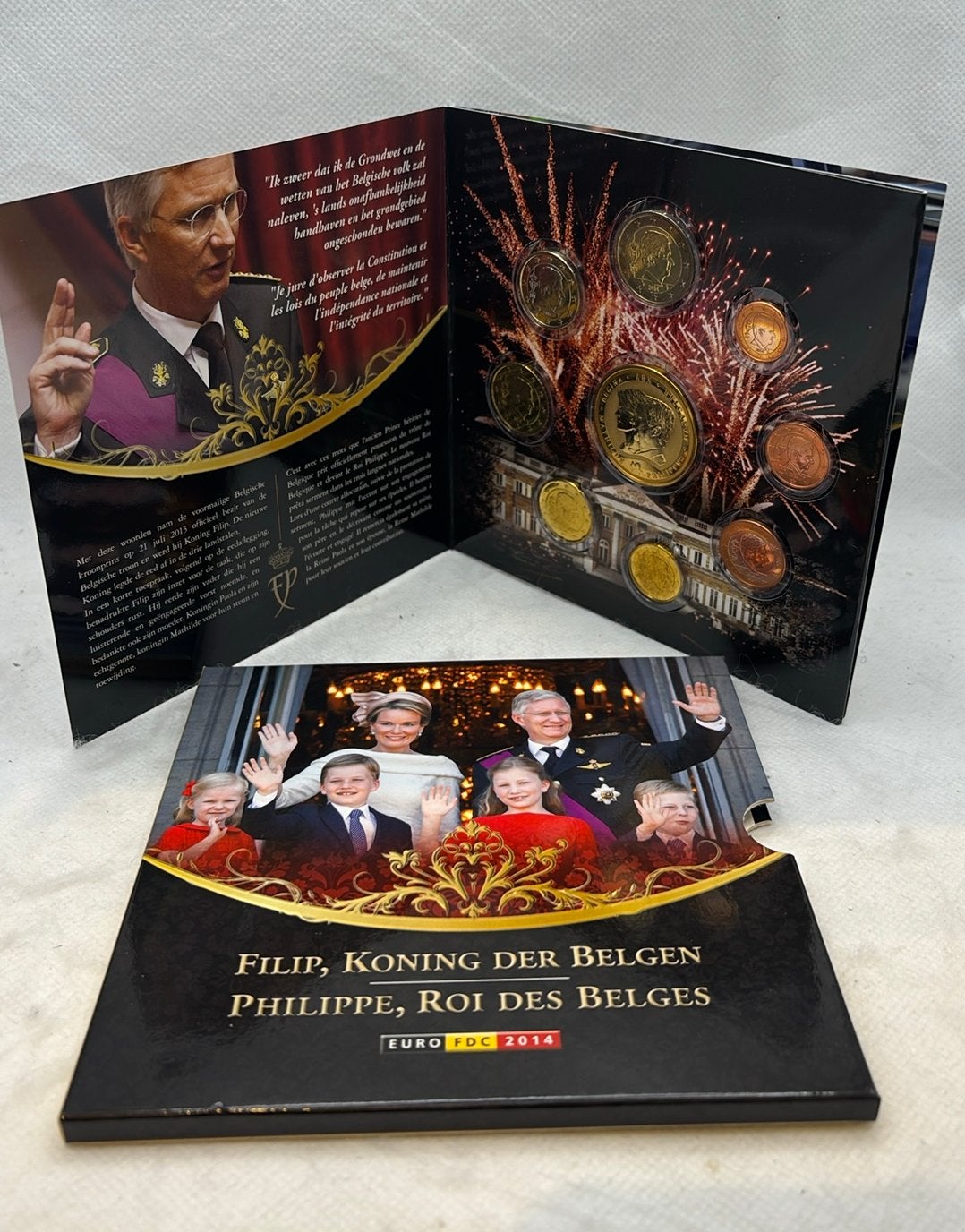 Belgische FDC Euromuntenset 2014 — Koning Filip, Postzegels en Munten, Ophalen of Verzenden