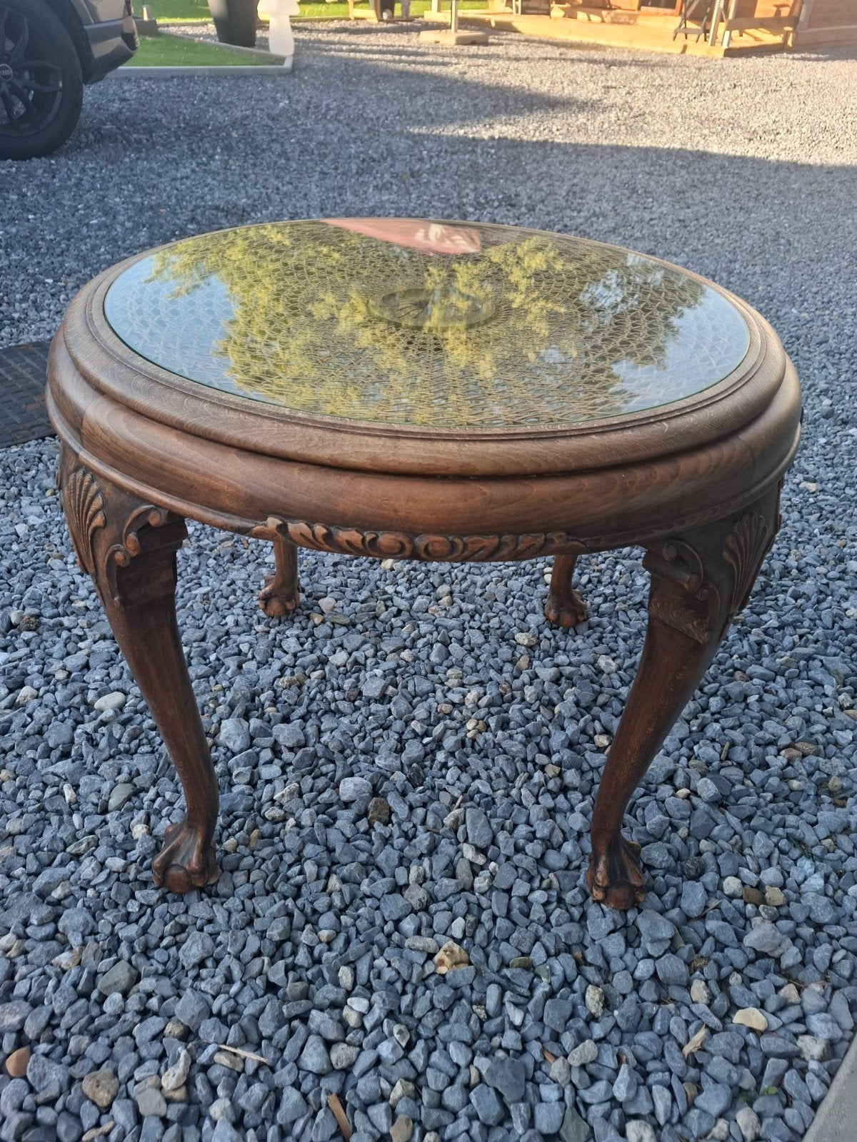 Table basse ronde Chene Louis XV, Antiquités & Art, Enlèvement