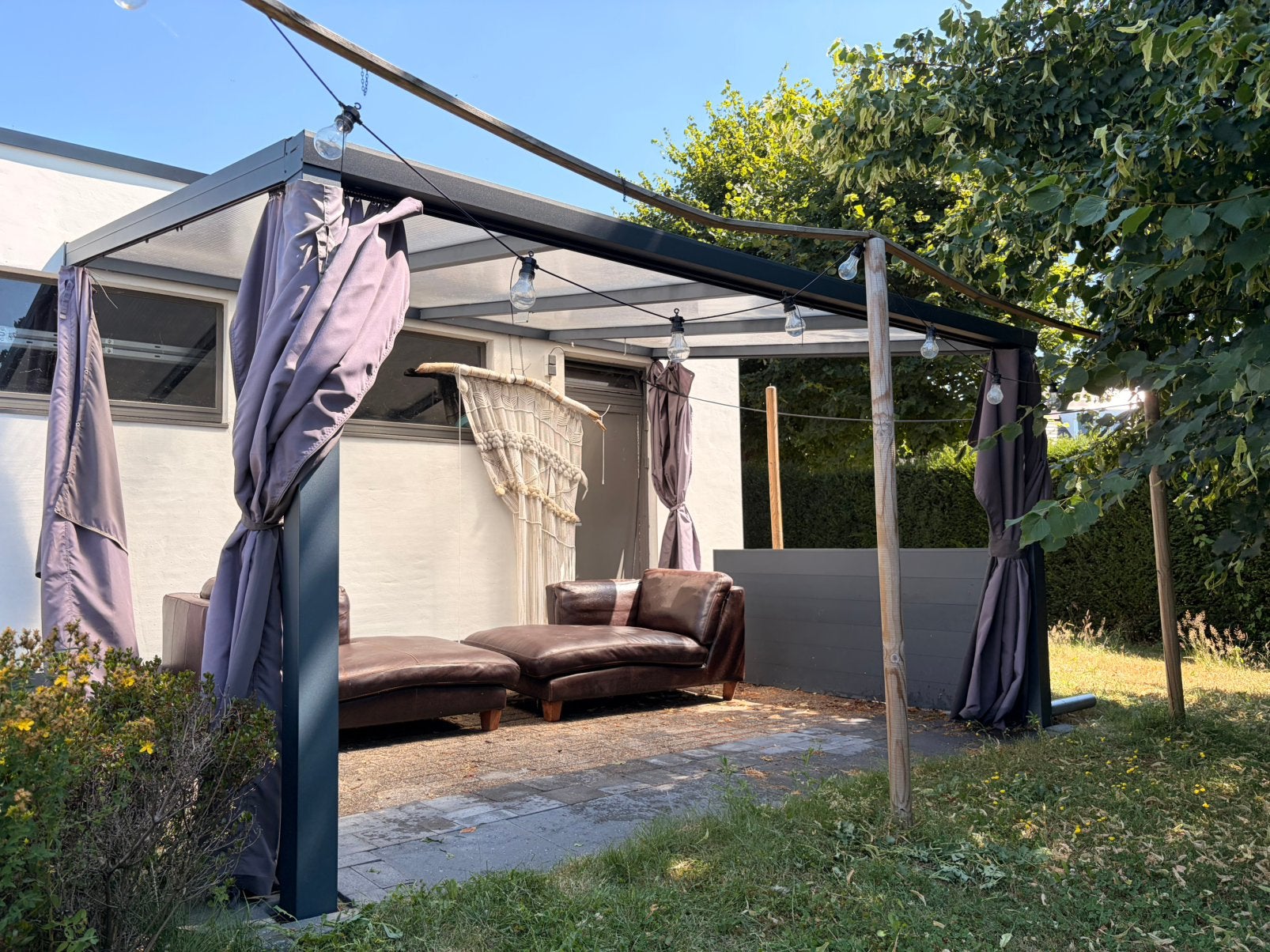 Terrasoverkapping B 400 x D 305 x H achterkant 250 cm, Jardin & Terrasse, Verrières, Comme neuf, Véranda, Enlèvement
