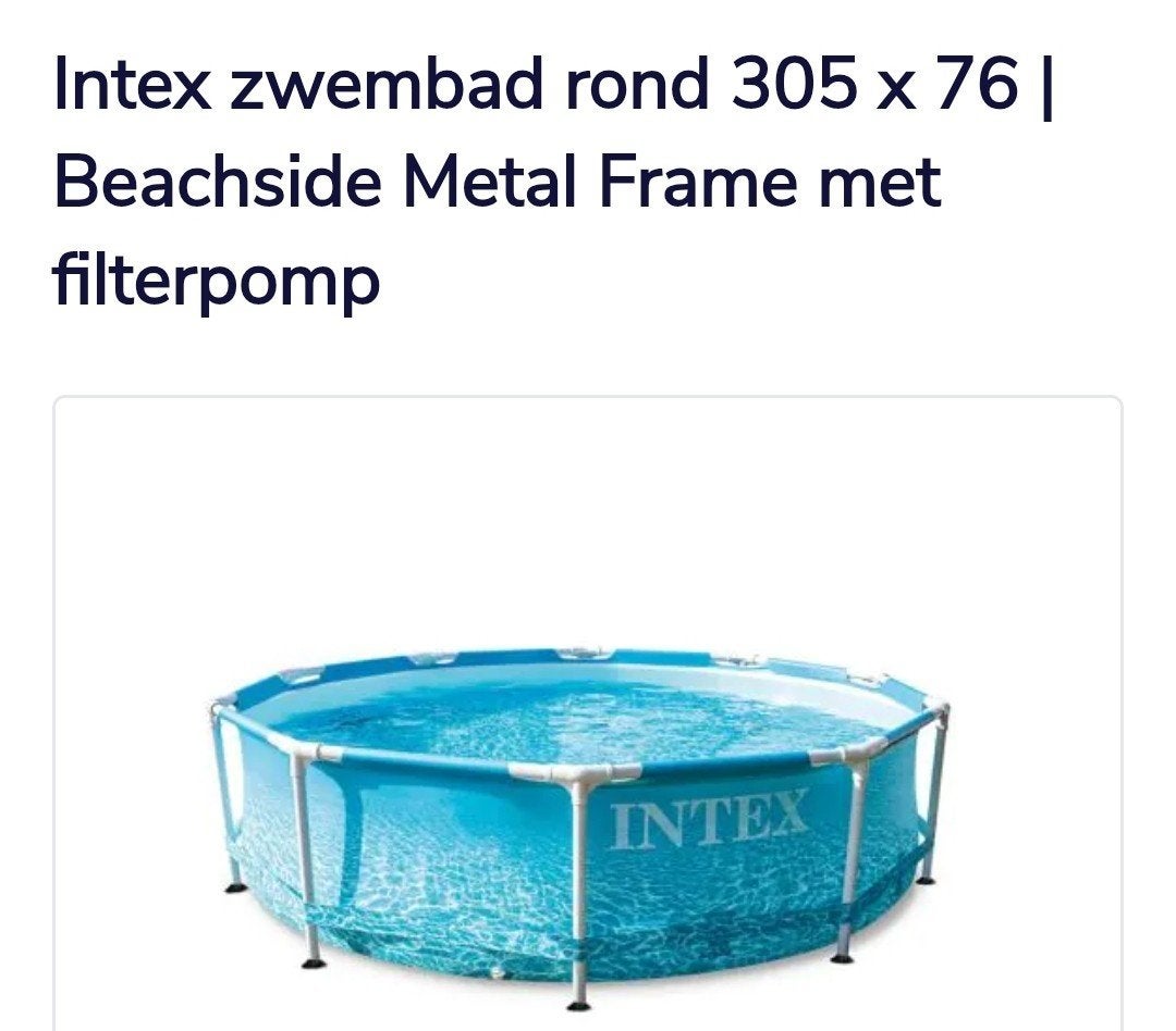 NIEUW Intex zwembad rond 305 x 76 met filterpomp, Tuin en Terras, Ophalen, Rond