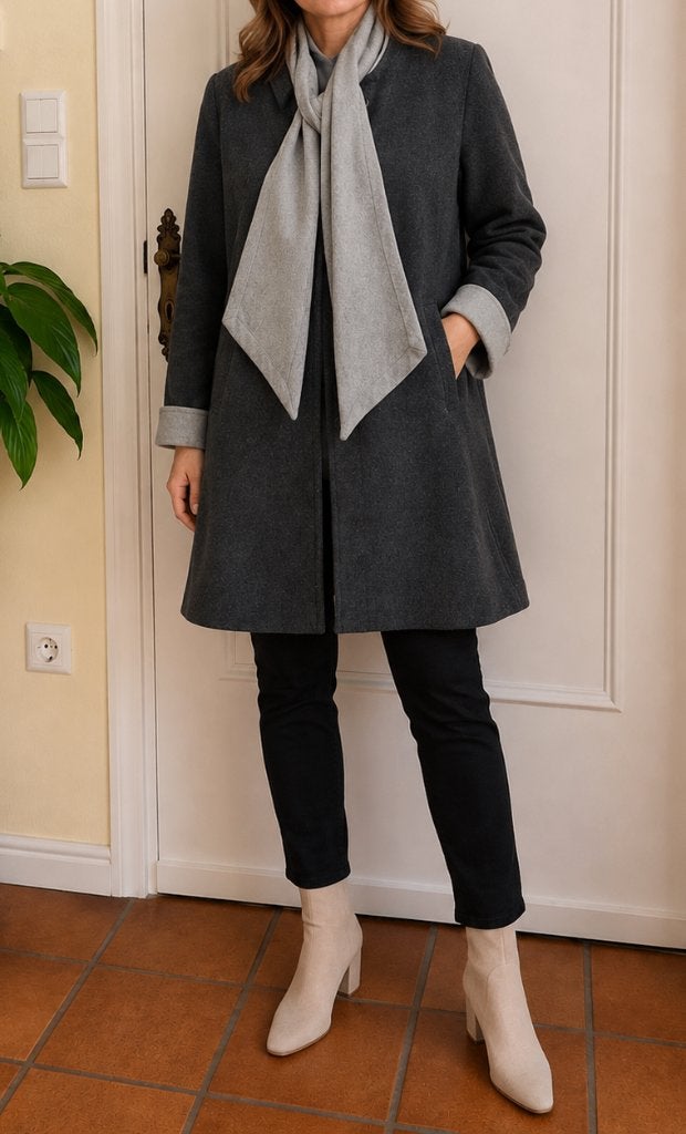 Manteau en laine et cachemire Delmod taille XL, Enlèvement ou Envoi, Delmod, Porté, Taille 46/48 (XL) ou plus grande